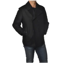 Dondup - Double Breasted Short Coat - Black - Jacket - Luxury Exclusive Collection - Avvenice