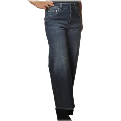 Dondup - Five Pocket Jeans Avenue Model - Dark Denim - Trousers - Luxury Exclusive Collection - Avvenice