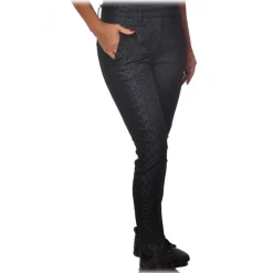 Dondup - Geometric Pattern Trousers - Black - Trousers - Luxury Exclusive Collection - Avvenice