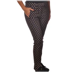 Dondup - Geometric Patterned Trousers - Blue - Trousers - Luxury Exclusive Collection - Avvenice