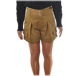 Dondup - High-Waisted Shorts with Finishing Belt - Beige - Trousers - Luxury Exclusive Collection - Avvenice