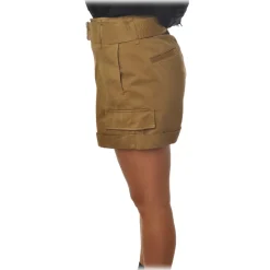 Dondup - High-Waisted Shorts with Finishing Belt - Beige - Trousers - Luxury Exclusive Collection - Avvenice