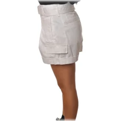 Dondup - High-Waisted Shorts with Finishing Belt - White - Trousers - Luxury Exclusive Collection - Avvenice