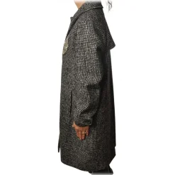 Dondup - Houndstooth Patterned Coat - Black/Grey - Jacket - Luxury Exclusive Collection - Avvenice