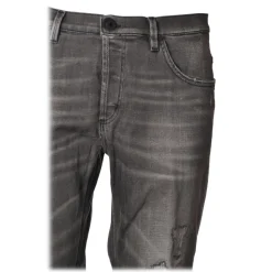 Dondup - Jeans Straight Leg with Stitched Tears - Gray - Trousers - Luxury Exclusive Collection - Avvenice