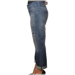 Dondup - Koons Trousers Made of Washed Canvas - Blue Denim - Trousers - Luxury Exclusive Collection - Avvenice