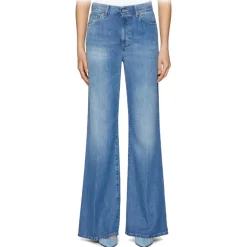 Dondup - Lightweight Denim Canvas Flared Jeans - Blue - Trousers - Luxury Exclusive Collection - Avvenice