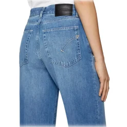 Dondup - Lightweight Denim Canvas Flared Jeans - Blue - Trousers - Luxury Exclusive Collection - Avvenice