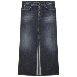 Dondup - Long Denim Skirt with Jewel Buttons - Black - Skirt - Luxury Exclusive Collection - Avvenice