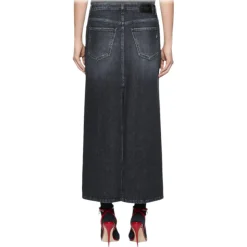 Dondup - Long Denim Skirt with Jewel Buttons - Black - Skirt - Luxury Exclusive Collection - Avvenice