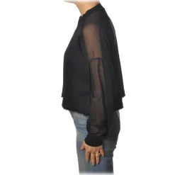 Dondup - Long-Sleeved Crewneck with Insert - Black - Sweatshirt - Luxury Exclusive Collection - Avvenice