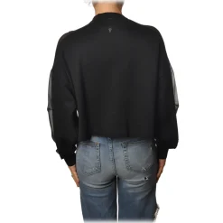 Dondup - Long-Sleeved Crewneck with Insert - Black - Sweatshirt - Luxury Exclusive Collection - Avvenice