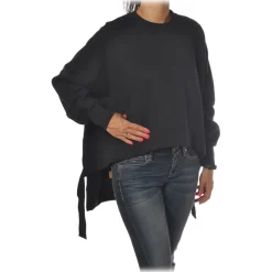 Dondup - Long-Sleeved Oversize Crewneck - Black - Sweatshirt - Luxury Exclusive Collection - Avvenice