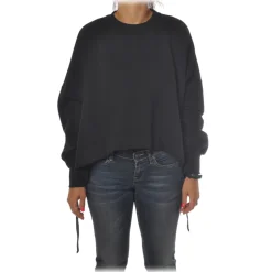 Dondup - Long-Sleeved Oversize Crewneck - Black - Sweatshirt - Luxury Exclusive Collection - Avvenice