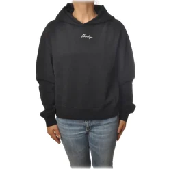 Dondup - Long-Sleeved Short Hoodie with Logo - Black - Sweatshirt - Luxury Exclusive Collection - Avvenice