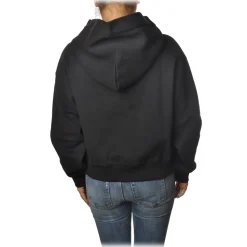 Dondup - Long-Sleeved Short Hoodie with Logo - Black - Sweatshirt - Luxury Exclusive Collection - Avvenice