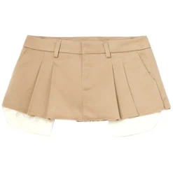 Dondup - Low Waist Short Short Skirt - Beige - Skirt - Luxury Exclusive Collection - Avvenice
