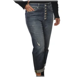 Dondup - Low-Waisted Jeans Model Koons - Blue Denim - Trousers - Luxury Exclusive Collection - Avvenice