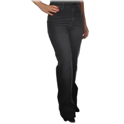 Dondup - Mabel Trousers Made of Washed Denim Canvas - Black - Trousers - Luxury Exclusive Collection - Avvenice