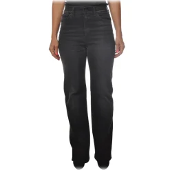 Dondup - Mabel Trousers Made of Washed Denim Canvas - Black - Trousers - Luxury Exclusive Collection - Avvenice