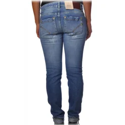 Dondup - Monroe Model Jeans in Ruined Canvas - Blue - Trousers - Luxury Exclusive Collection - Avvenice