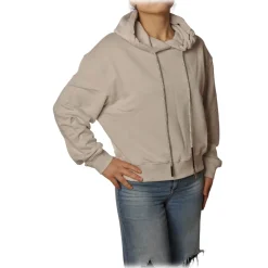 Dondup - Oversize Sweatshirt with Hood - Cream - Sweatshirt - Luxury Exclusive Collection - Avvenice