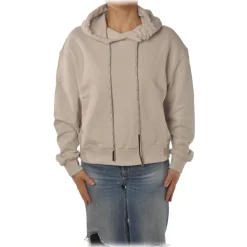 Dondup - Oversize Sweatshirt with Hood - Cream - Sweatshirt - Luxury Exclusive Collection - Avvenice
