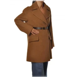 Dondup - Oversized Coat with Removable Belt - Camel - Jacket - Luxury Exclusive Collection - Avvenice