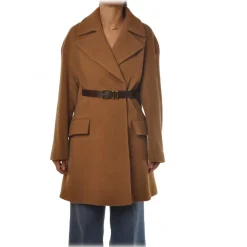 Dondup - Oversized Coat with Removable Belt - Camel - Jacket - Luxury Exclusive Collection - Avvenice