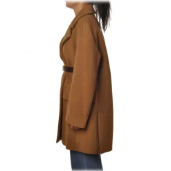 Dondup - Oversized Coat with Removable Belt - Camel - Jacket - Luxury Exclusive Collection - Avvenice