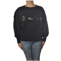 Dondup - Oversized Sweatshirt with Logo - Black - Sweatshirt - Luxury Exclusive Collection - Avvenice