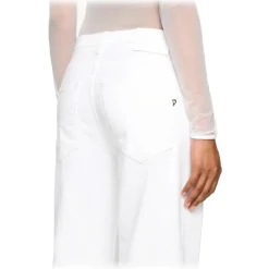 Dondup - Regular Waist Straight Leg Jeans - White - Trousers - Luxury Exclusive Collection - Avvenice