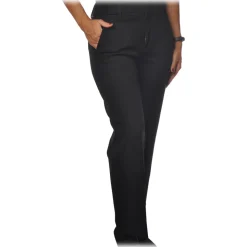 Dondup - Regular-Waist Trousers with Straight Leg - Black - Trousers - Luxury Exclusive Collection - Avvenice