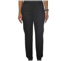 Dondup - Regular-Waist Trousers with Straight Leg - Black - Trousers - Luxury Exclusive Collection - Avvenice
