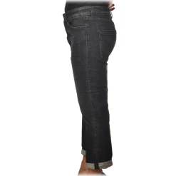 Dondup - Regular-Waist Zoe Trousers with Covered Buttons - Black - Trousers - Luxury Exclusive Collection - Avvenice