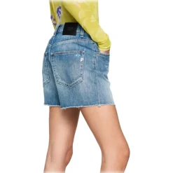 Dondup - Shorts with Frayed Bottom - Blue - Trousers - Luxury Exclusive Collection - Avvenice