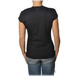 Dondup - Short-Sleeved T-shirt with V Neckline - Black - T-shirt - Luxury Exclusive Collection - Avvenice
