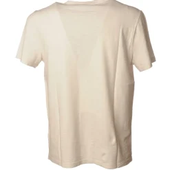 Dondup - Short-Sleeved T-shirt with Metal Logo on One Side - Cream White - T-shirt - Luxury Exclusive Collection - Avvenice