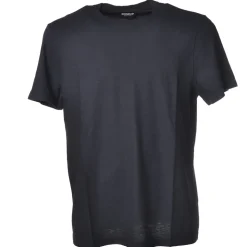 Dondup - Short-Sleeved T-shirt with Metal Logo on One Side - Blue - T-shirt - Luxury Exclusive Collection - Avvenice