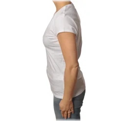 Dondup - Short-Sleeved T-shirt with V Neckline - White - T-shirt - Luxury Exclusive Collection - Avvenice