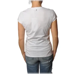 Dondup - Short-Sleeved T-shirt with V Neckline - White - T-shirt - Luxury Exclusive Collection - Avvenice