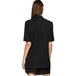 Dondup - Single Breasted Short Sleeve Blazer - Black - Jacket - Luxury Exclusive Collection - Avvenice