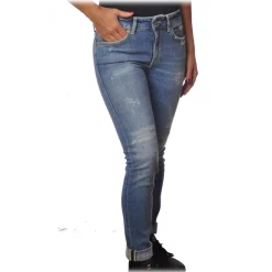 Dondup - Slim Fit Jeans in  Washed Canvas - Blu - Trousers - Luxury Exclusive Collection - Avvenice