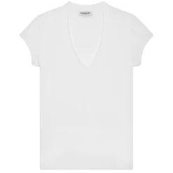 Dondup - Slim V-Neck T-shirt - White - T-shirt - Luxury Exclusive Collection - Avvenice