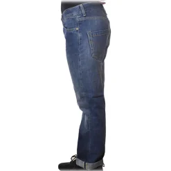 Dondup - Straight Jeans with Treated Canvas - Blue - Trousers - Luxury Exclusive Collection - Avvenice