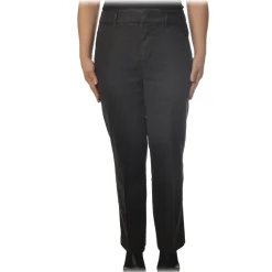 Dondup - Straight Leg Trousers with Strap - Black - Trousers - Luxury Exclusive Collection - Avvenice