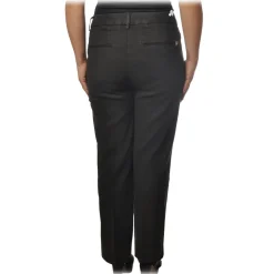 Dondup - Straight Leg Trousers with Strap - Black - Trousers - Luxury Exclusive Collection - Avvenice