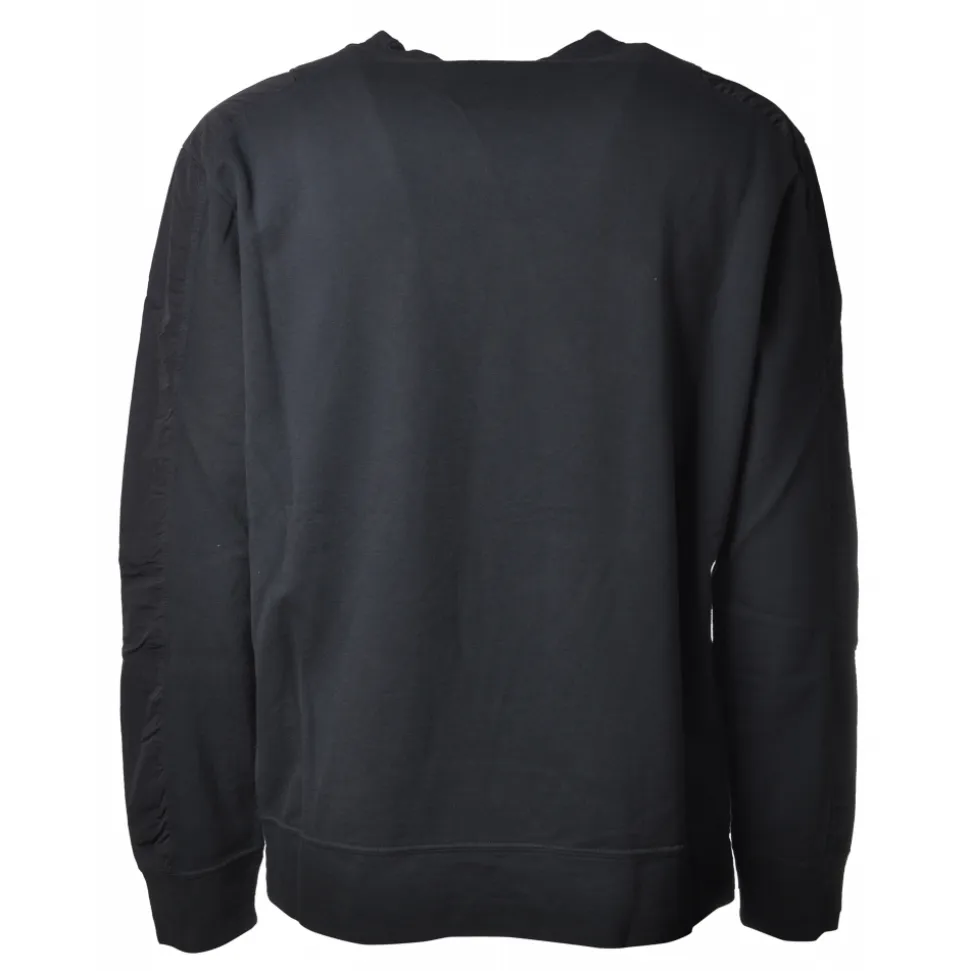 Dondup - Sweatshirt with Logo and Nylon Inserts - Blue - Sweatshirt - Luxury Exclusive Collection - Avvenice