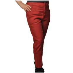 Dondup - Tapered Leg Trousers with Strap - Red - Trousers - Luxury Exclusive Collection - Avvenice