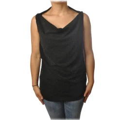 Dondup - Top in Lurex Effect Fabric - Black - Top - Luxury Exclusive Collection - Avvenice